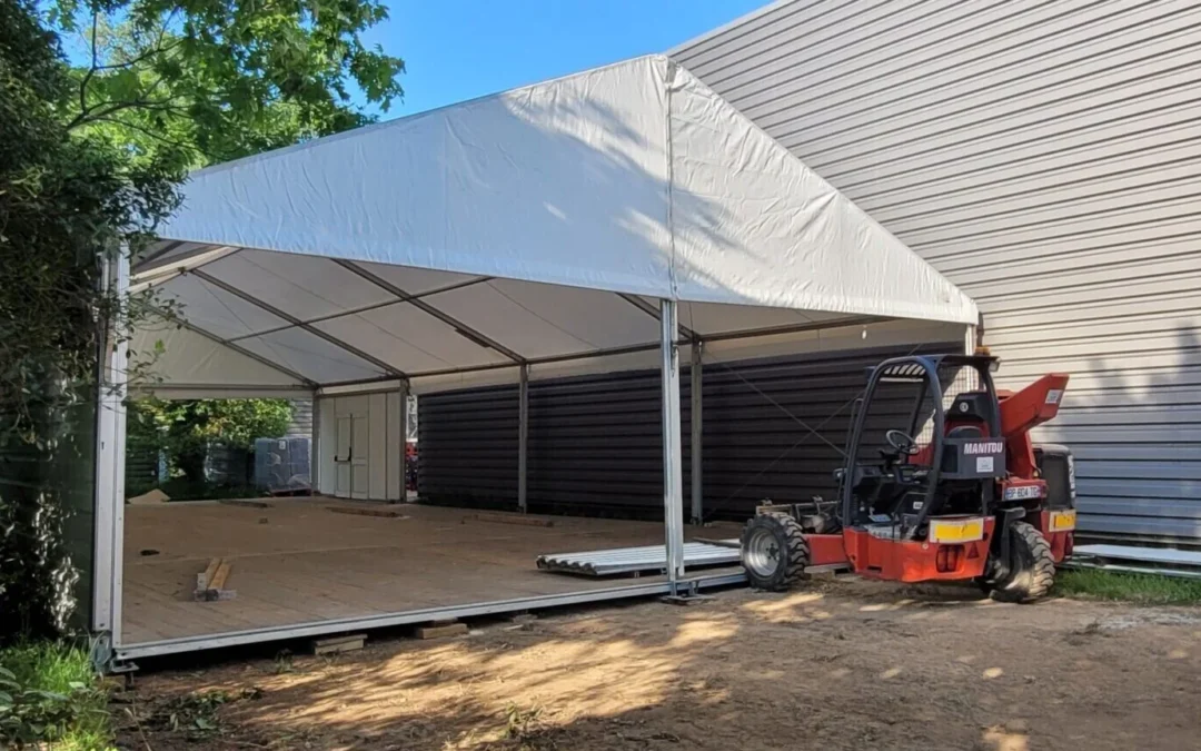 Mise en place d’une structure métallo-textile provisoire à Arradon